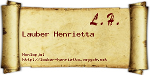 Lauber Henrietta névjegykártya